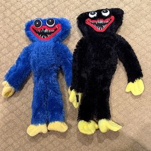 Poppy playtime Huggy Wuggy Fuzzy Monster Duo Plush Toy - Blue and Black